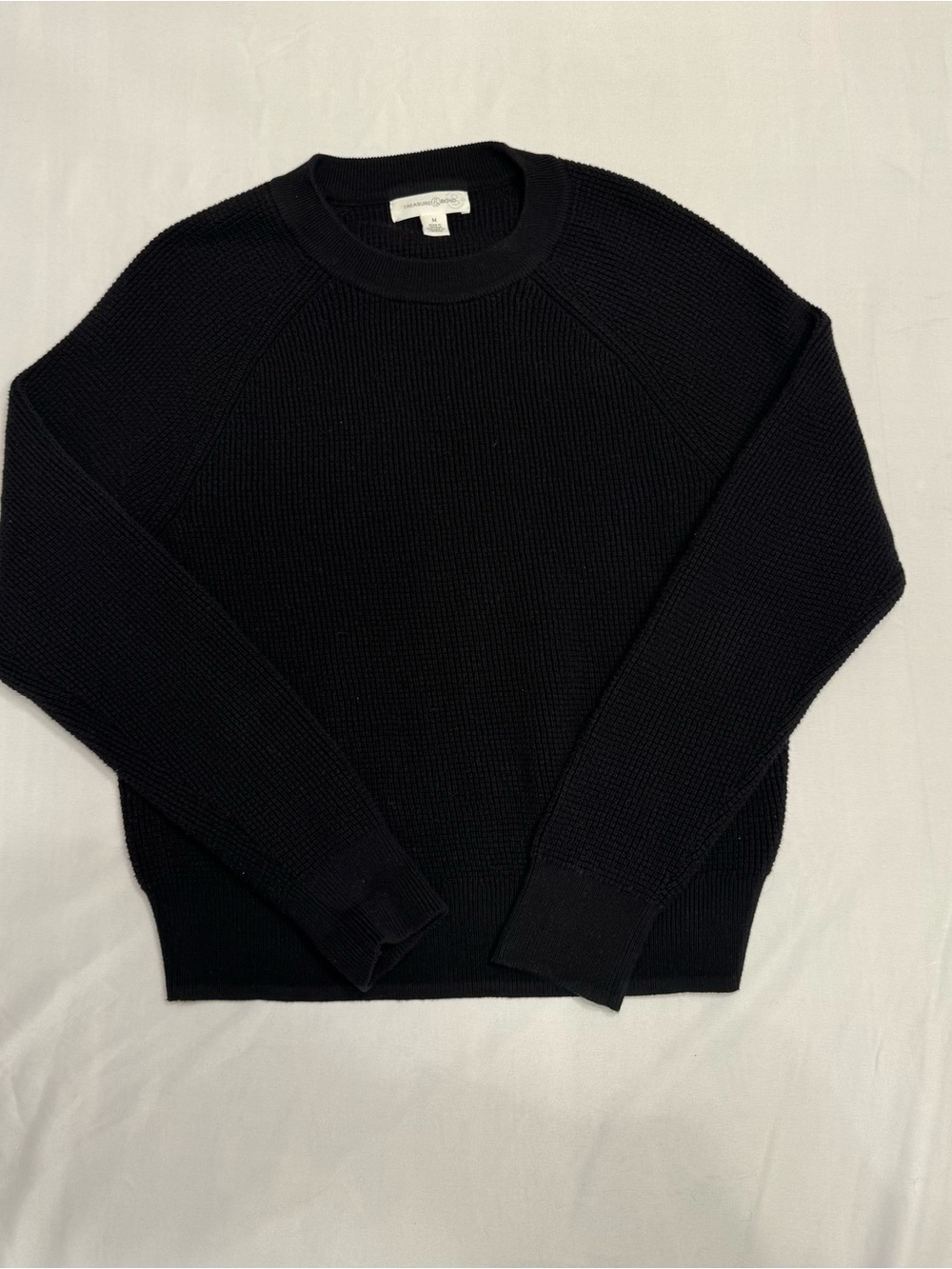 Treasure & Bod Women’s Crewneck Knit Sweater- Black